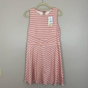 Peach and white striped dress NWT